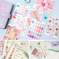 colorful stickers decorative colored heart shaped adhesive sticker hand account sticker binder notebook cup decoraction paper
