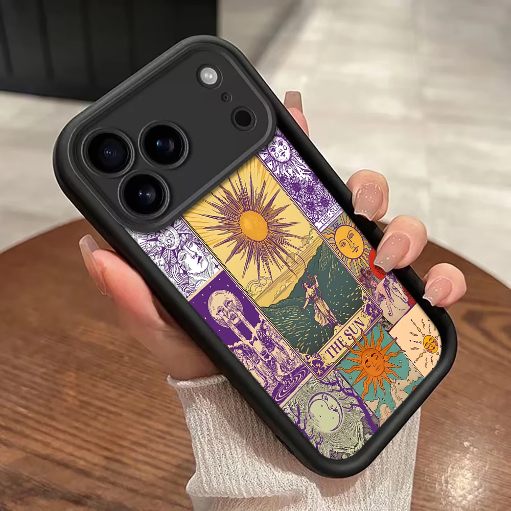 Винтажный чехол для телефона с ремешком и изображением карт Таро для iPhone 13 14 15 16 17 Pro Max 15 14 Plus 17 E, ударопрочный матовый силиконовый чехол (art.: 3920dbbd6fe2a) - 3920dbbd6fe2a