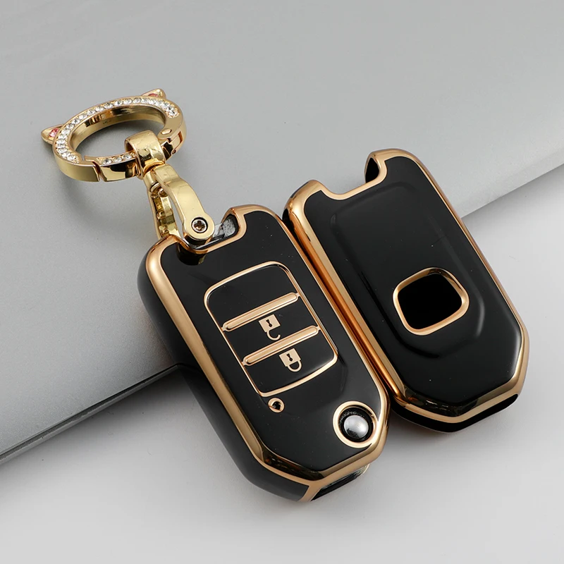 

Мягкий чехол для автомобильного ключа из ТПУ с 2/3 кнопками, чехол для Honda Civic HRV CRV XRV