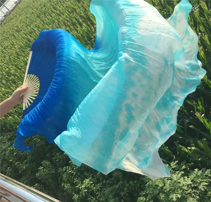 Шелковая Веерная вуаль для танца живота 1 пара (L + R) поклонения искусству шелк