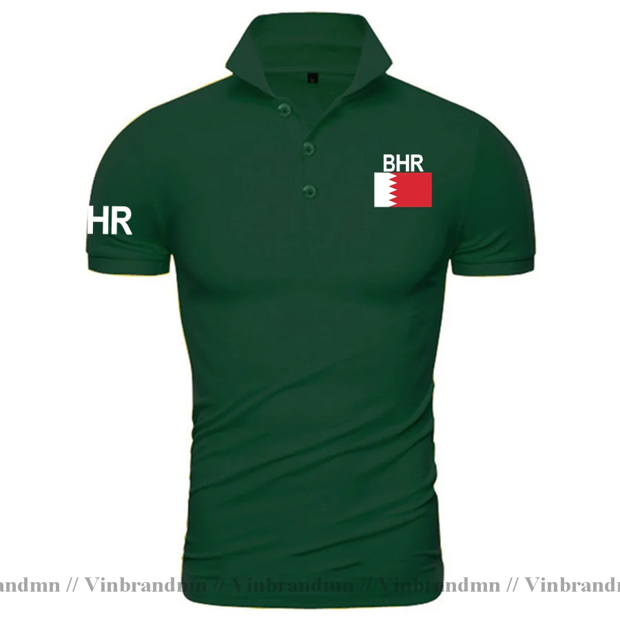 

Бахрейнские мужские рубашки поло с коротким рукавом, белые бренды, печатные для страны, чистый хлопок, флаг этической команды, новинка, BHR, Ба...