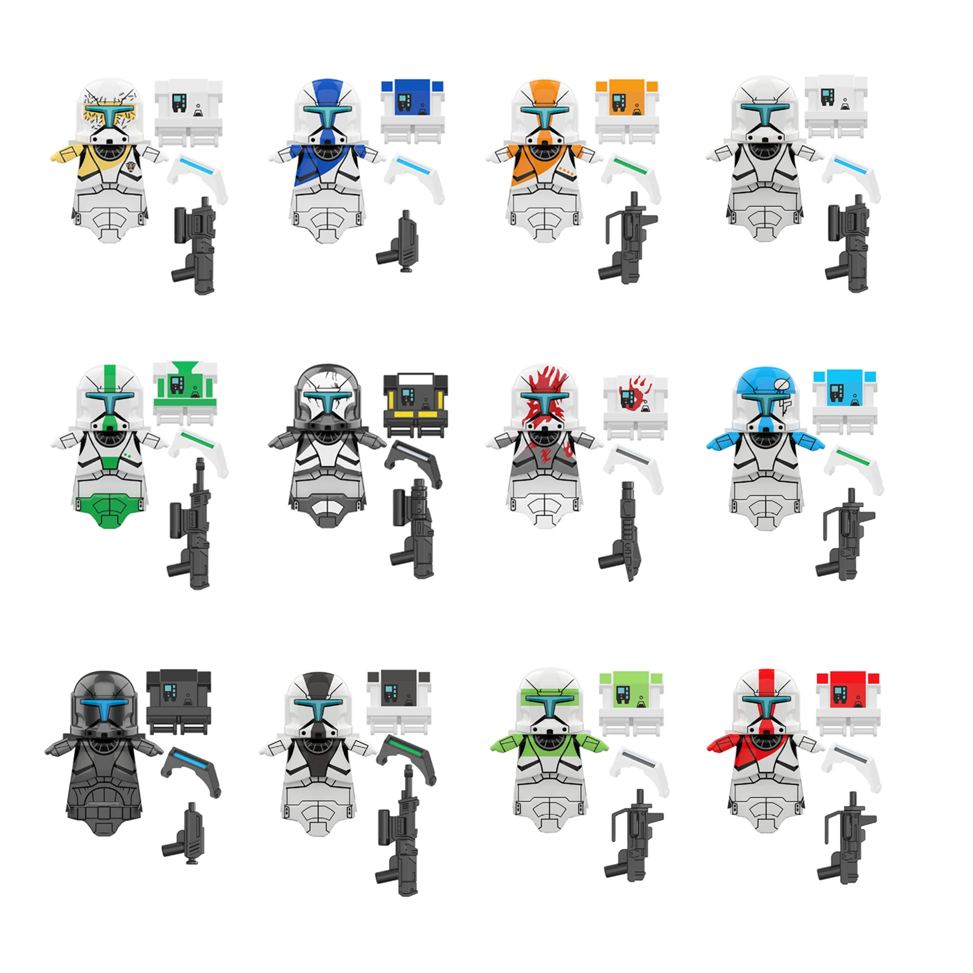 

The Bad Batch Building Blocks 501st Clone Mandalorians Trooper Boba Fett Yoda Moff Gideon Droids Action Brick Figures Toy