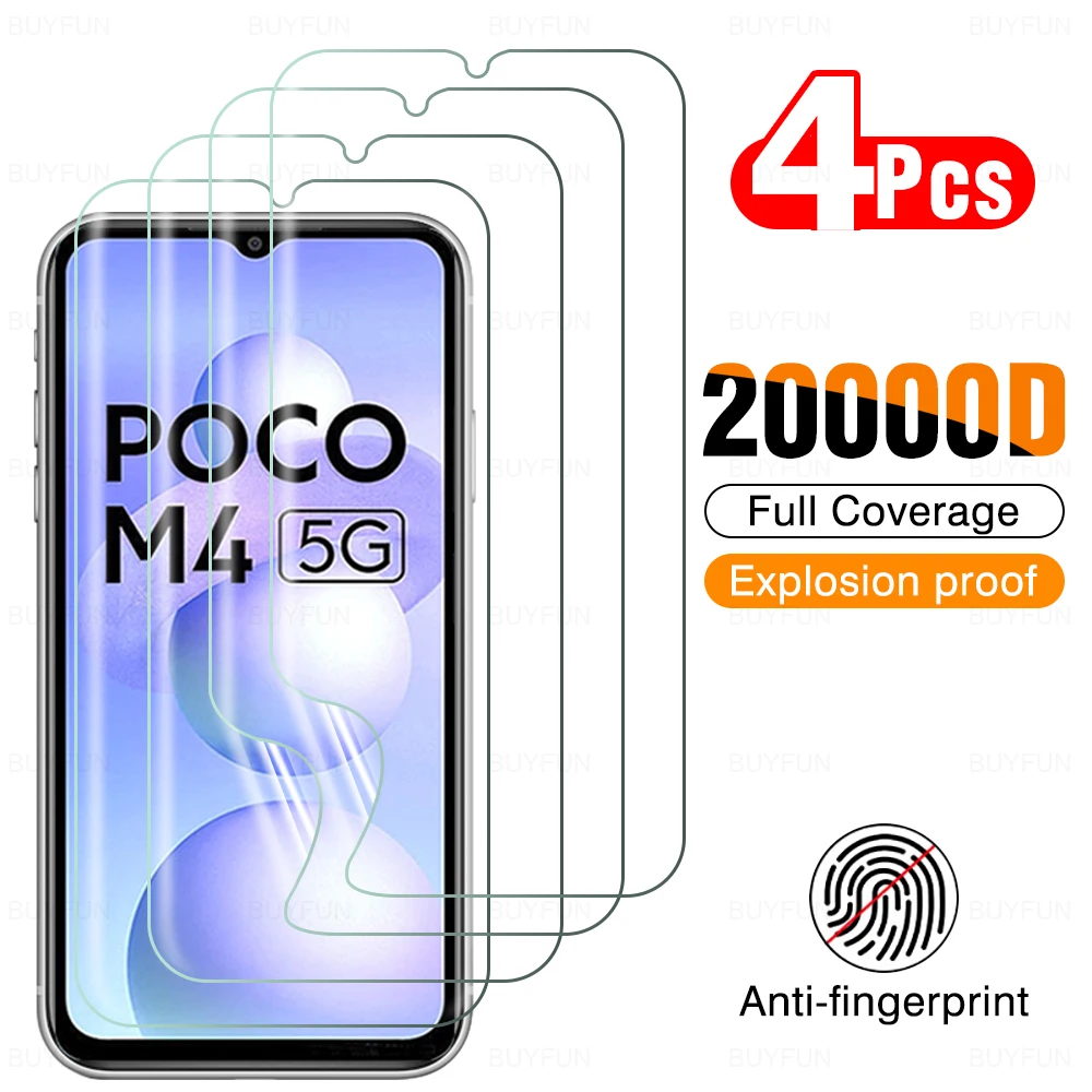 

Гидрогелевая пленка 20000D с полным покрытием для Xiaomi poco M4, защитная пленка для Xiaomi poco m3 m4 pro, дневная Защита экрана 4G, не стекло, 4 шт.