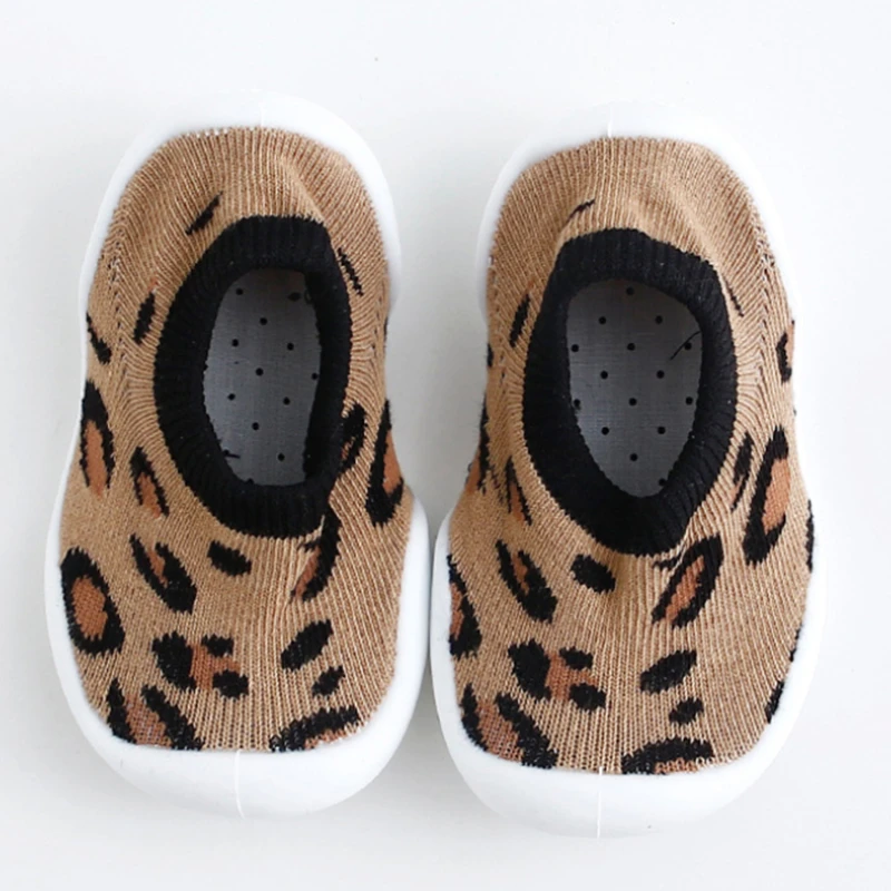 

Baby Prints Anti-skid Floor Socks Spring And Autumn Leopard Print Children's Rubber Sole Shoes Baby Toddler Fashion Sock Shoes
