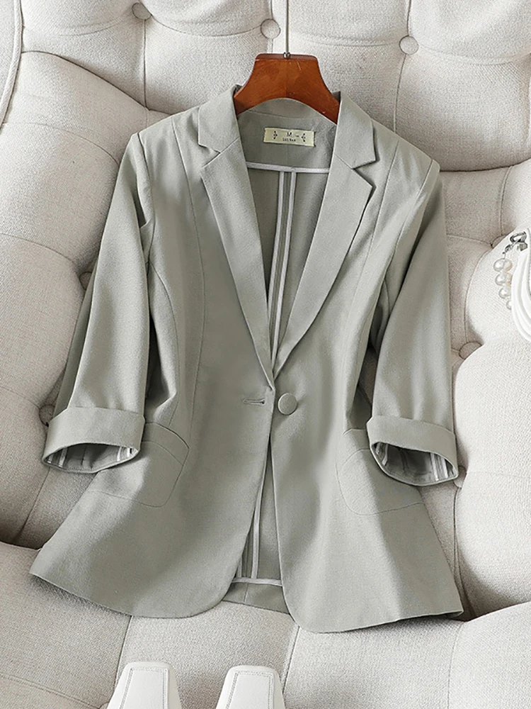 

Fitshinling New In Women's Jacket Blazer Outerwears Fashion Three Quarter Autumn Slim Coat Female Clothing OL Blazers Woman Sale