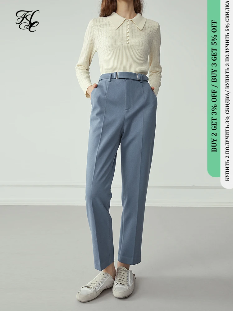 

Брюки женские шерстяные с высокой талией, на осень/зиму