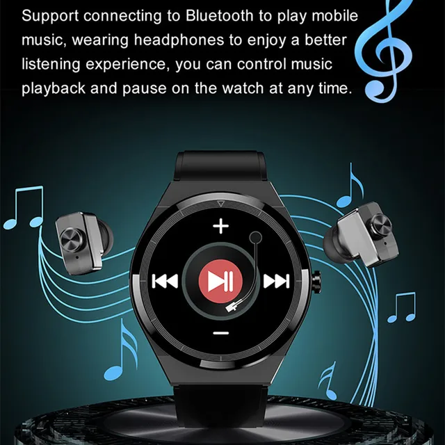 JM08 Smart Watch TWS Wireless Headset HIFI Stereo Sound Bluetooth Call Earphone Heart Rate Blood Pressure Monitor Smartwatch 6