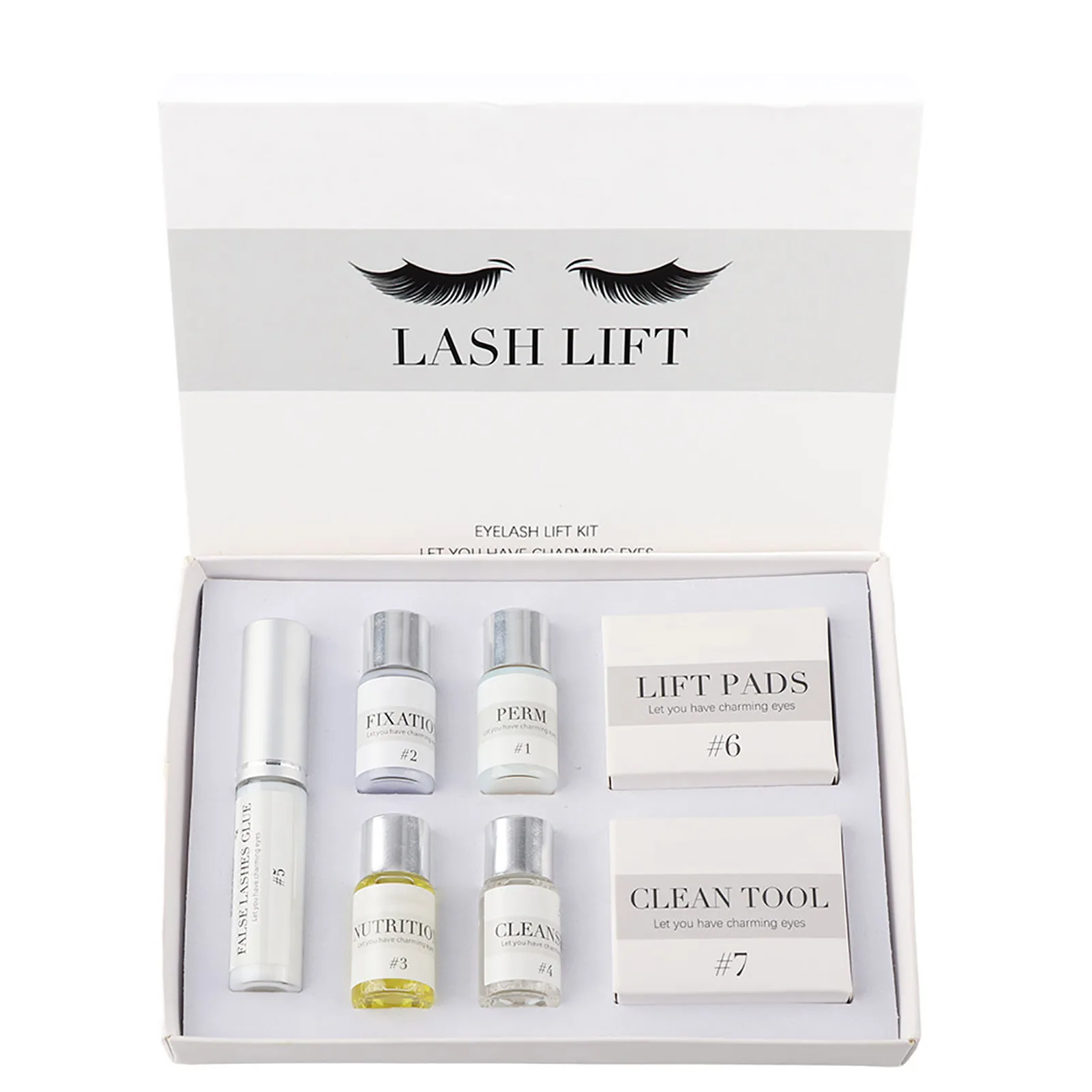 

Eyelash Perming Kit Eyelash Lifting Curling Set Silicone Pad Fixation Nourishing Agent (37ml)