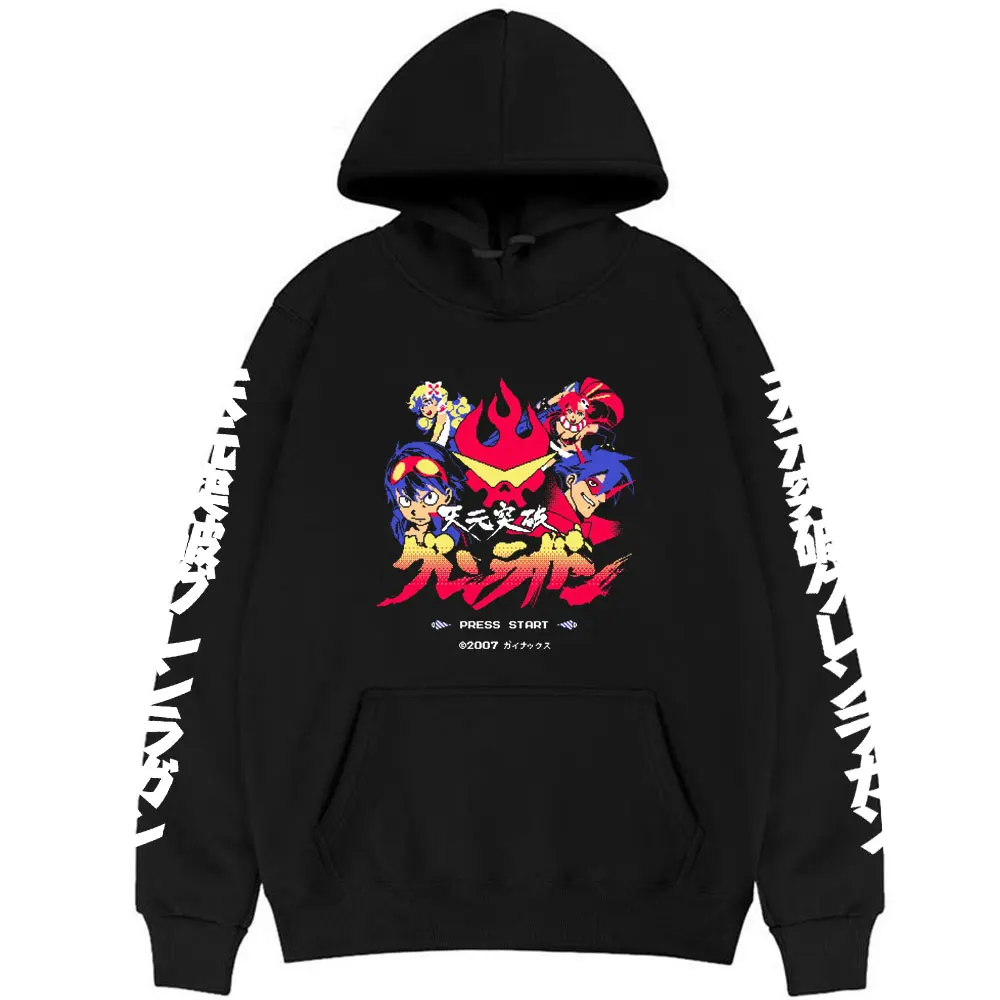 

Japan Anime Tengen Toppa Gurren Lagann Simon Kamina Yoko Graphics Print Hoodie Manga Style Sweatshirt Men Women Cool Pullover