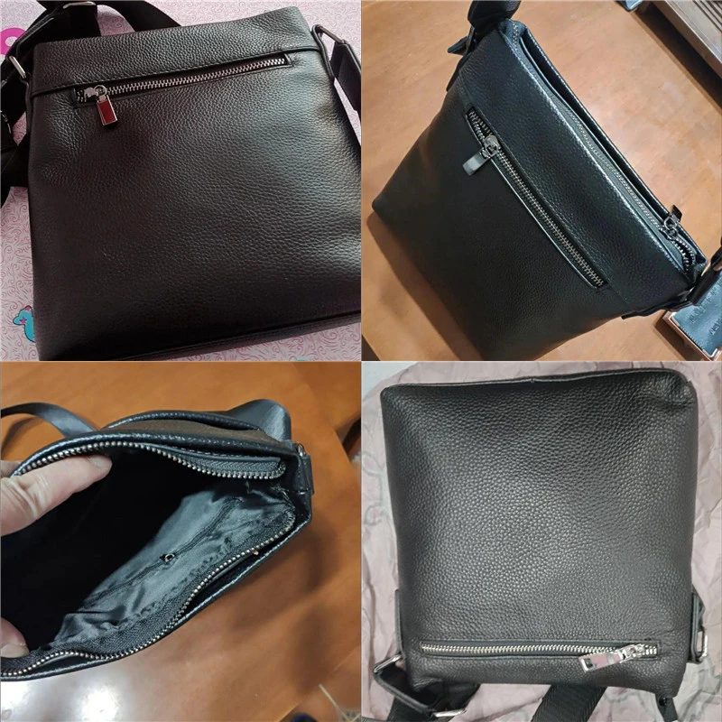 Men's Handbag Leather Bag Casual Business Briefcase Large Capacity Shoulder Messenger Bag 15.6 Inch Computer Bag Man Handbags