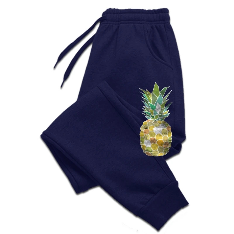 

Tropical Pineapple 2018 Vintage Drawing Print Mens sweatpants Cool Black sweatpants Casual Fitness Summer Birthday men's pants M