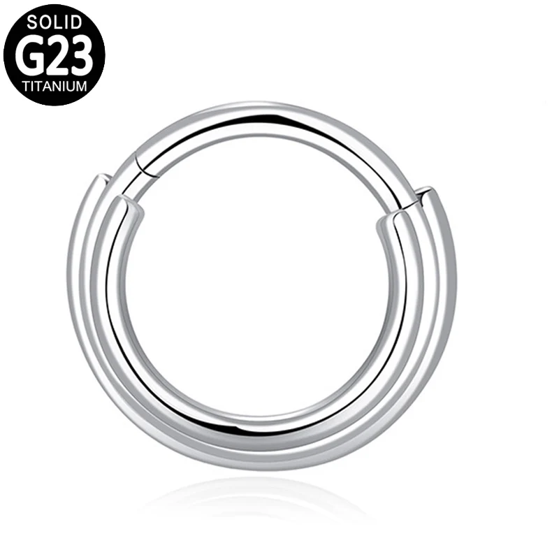 

G23 Titanium Septum Rings Hoop 3 Tier Stacked Hinged Segment Lip Helix Cartilage Ear Piercings Nose Ring for Women Jewelry