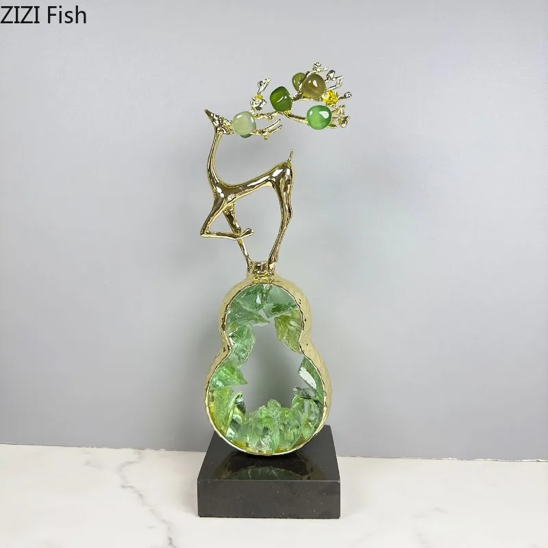 Металлическая хрустальная скульптура тыквы художественные украшения мраморная