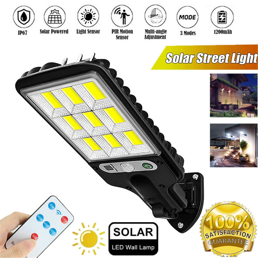 

Solar Street Lights Outdoor Waterproof Motion Sensor Wall LED Lamp with 3 Lighting Mode Solar Powered Lights for Garden Patio