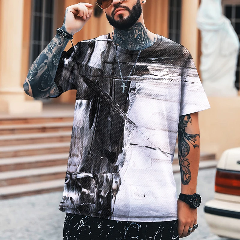 

Summer Men T-shirt Men's High-end 3d Printed T-shirt Picture Clear And Comfortable Fabric Hip Hop T-shirt Fat Size S-5xl