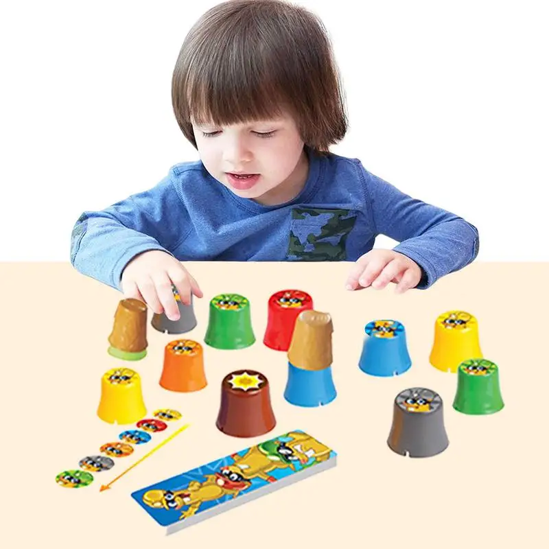 

Children's Cartoon Whack-a-Mole Toy With 12cup And 2 Hammers Kids Montessori Game Interactive Toy For Early Educational Toys