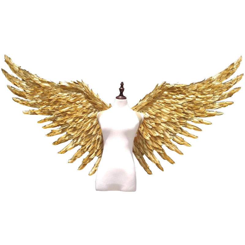 

Золотые Крылья Ангела пера для взрослых праздничное украшение для вечерние дьбы реквизит для сценического выступления