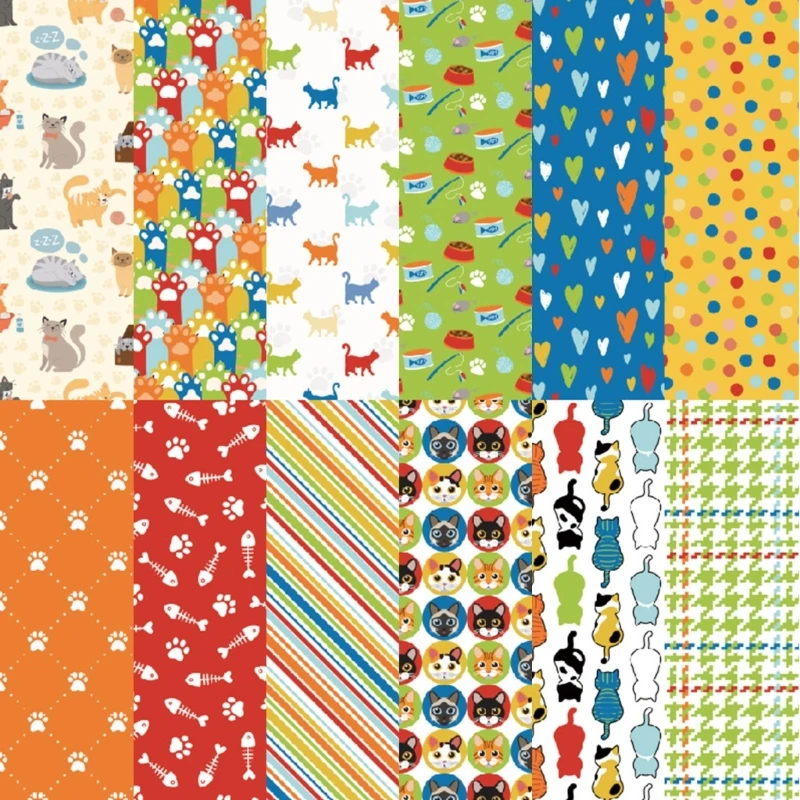 

24 Sheets 6"x6" Scrapbooking Patterned Paper for CAT Kitten Background Pad Handmade