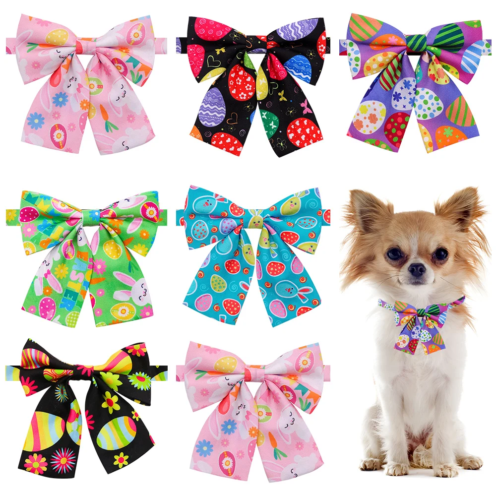 

Easter Day Cotton Bows For Dog Pet Dog Cat Bow Ties Cat Cute Bowties Colorful Neckties Dogs Pets Grooming Accessories