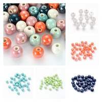 20pcs 6mm round loose spacer beads pearlized handmade porcelain ceramic beads for jewelry making diy bracelet findings
