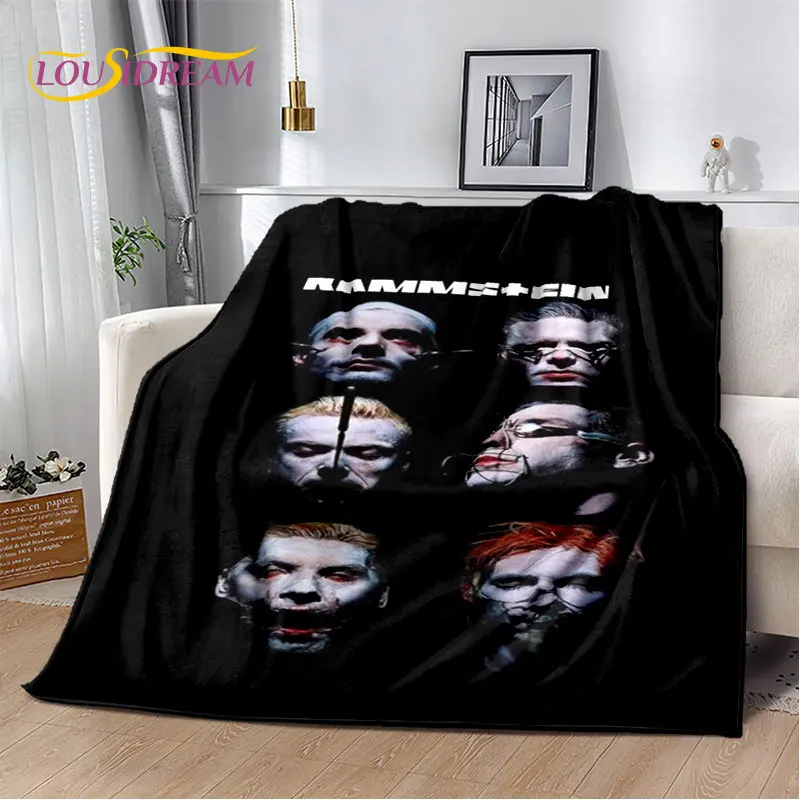 

R-Rammstein Heavy Metal Rock Band Soft Plush Blanket,Flannel Blanket Throw Blanket for Living Room Bedroom Bed Sofa Picnic Cover