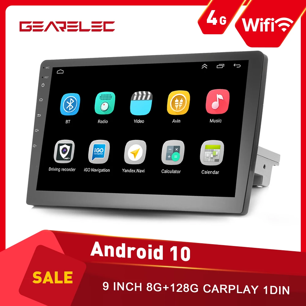 

Car Android Multimedia Player 1DIN 9inch Screen Stereo FM Car Radio Receiver With Carplay Bluetooth 4G WiFi USB GPS Navigation