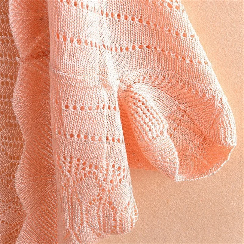 Летние весенние Стильные Свитера женские ажурные тонкие рубашки с рукавом