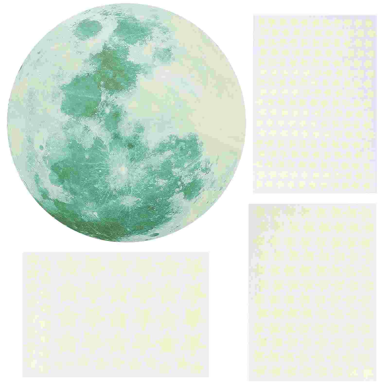 

Wall Stickers Moon Star Glow Glowing Decalthe Dark Luminous Decals Ceiling Sticker Adhesive Decoration