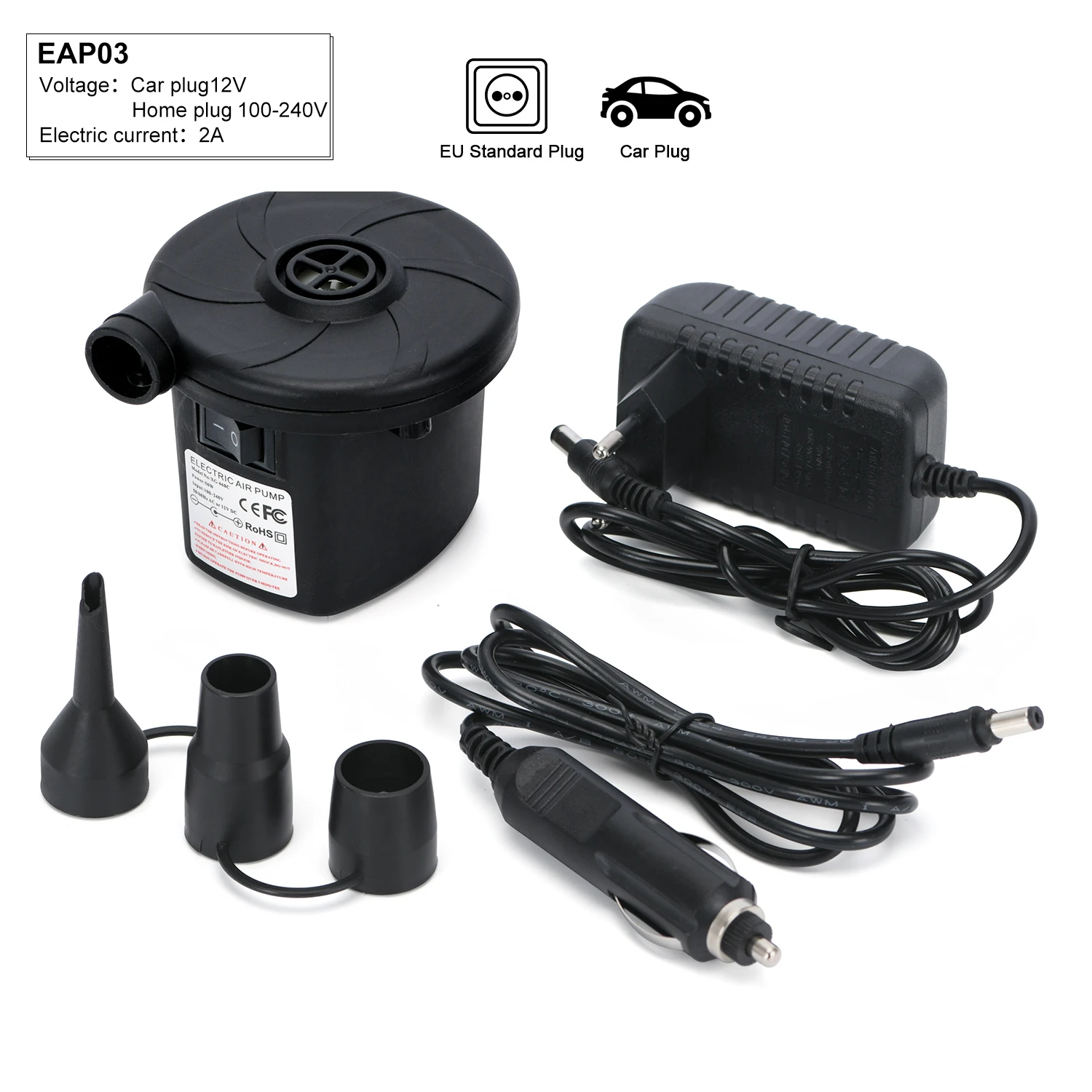 

VR DC12V надувной насос, электрический воздушный матрас, насос для кемпинга, портативный быстродействующий воздушный семейный насос для автомобиля, домашнего использования
