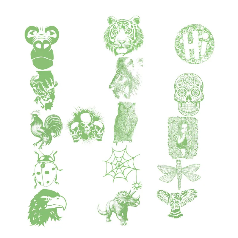 

Animal head Patches for clothing Thermal Transfer Designs Luminous Vinyl Stickers Glow in the Dark Clothes Display DIY Logo