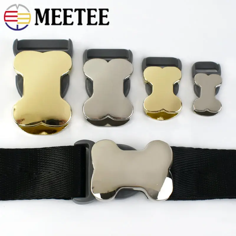 

2Pcs 10-25mm Cute Bone Metal Side Release Buckles Pet Collar Insert Buckle Backpack Webbing Adjust Clasp DIY Luggage Accessories