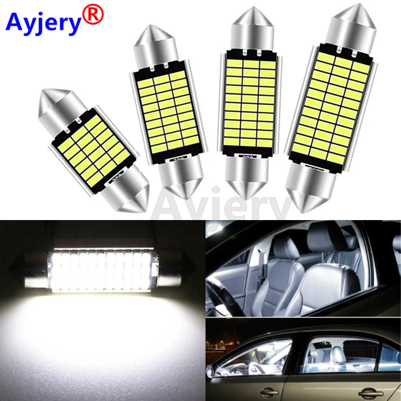 

100pcs 12V 31/36/39/41mm C5W C10W Car License Plate Light Festoon 3014 18/27/30/33Smd Canbus LED Bulb Interior Reading Dome Lamp