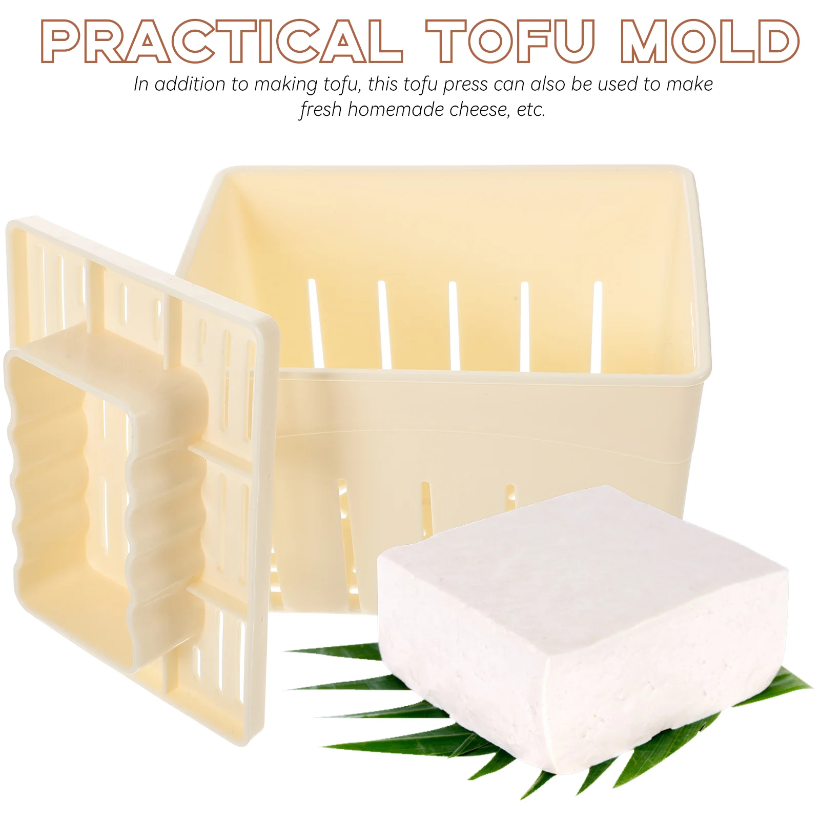 

2 Sets Homemade Tofu Stamper Pressing Mold String Cheese Organic Plastic Moulds Tool Food Kitchen Filter Cloth Household