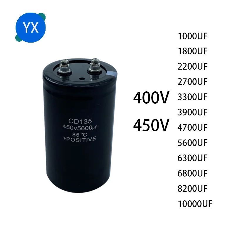 CD135 400V 450V Electrolytic Capacitor 1000UF 1800UF 2200UF 2700UF 3300UF 3900UF 4700UF 5600UF 6300UF 6800UF 8200UF 10000UF