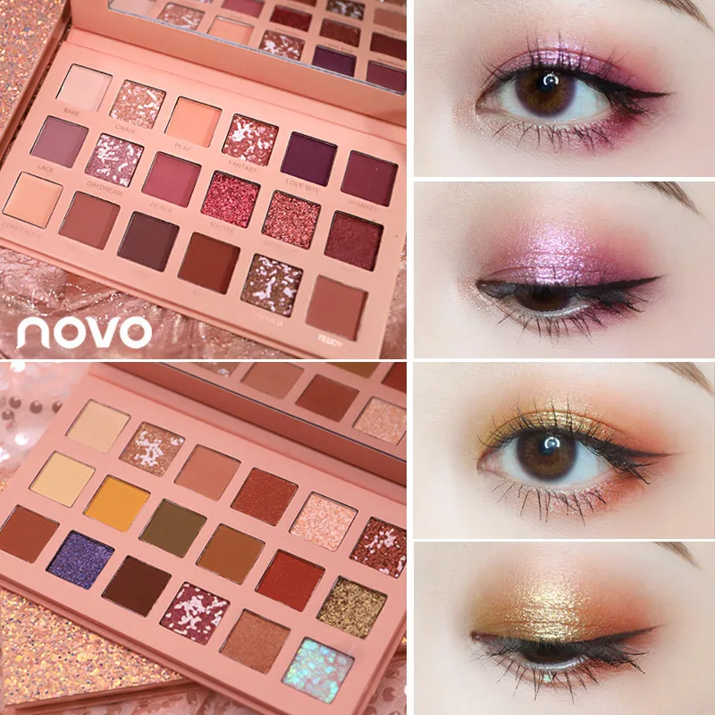

NOVO Desert Rose Eyeshadow Palette Beginner Beauty Makeup Matte Pearlescent Fairy Eyeshadow