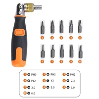 10 in 1 ratchet screwdriver multi functional multi angle 19030mm cross head drill bit household portable hardware hand tools