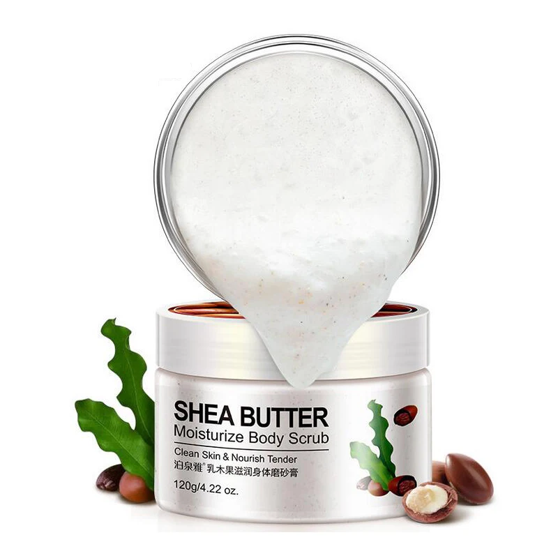 Exfoliating Gel Body Scrub Cream Shea Butter Fruit Cucumber Almond Skin Whitening Go Cutin Dead Skin Moisturizing Body Care 120G