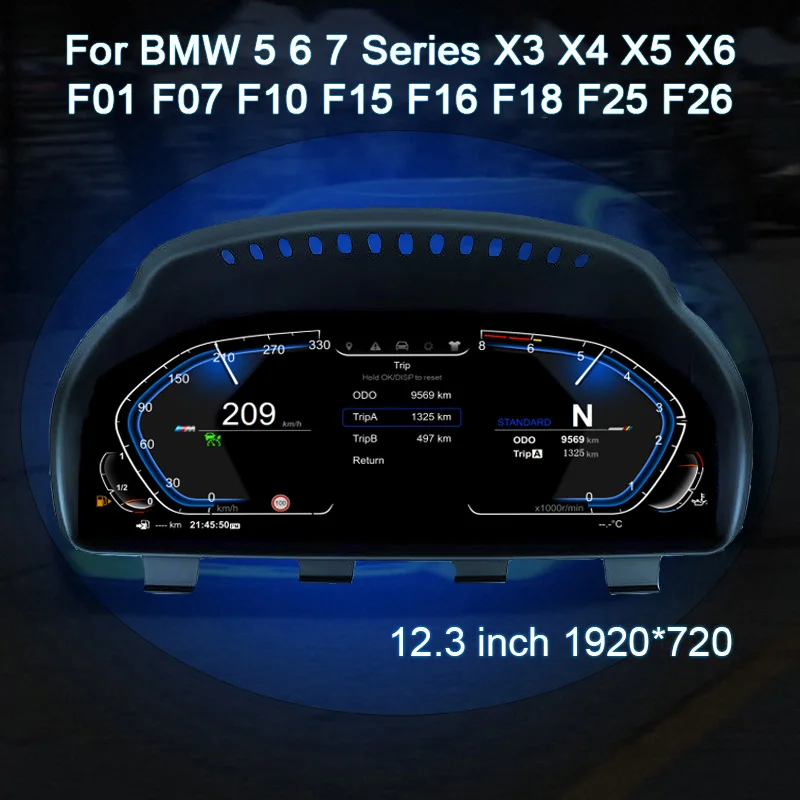 

Цифровой набор инструментов для BMW 5 6 7 серии F10 F11 F18 GT F07 F06 F12 F13 F01 F02, спидометр, приборная панель, HD-экран 12,3 дюйма