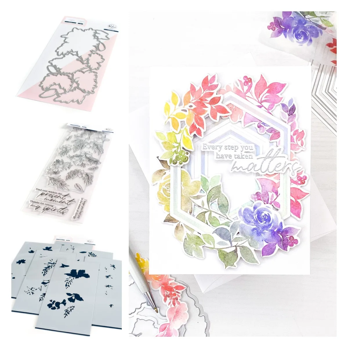

2022 New Hibiscus Washi Cutting Dies Clear Silicone Stamps Layering Stencils Diy Craft Paper Cards Decoration Embossing Molds