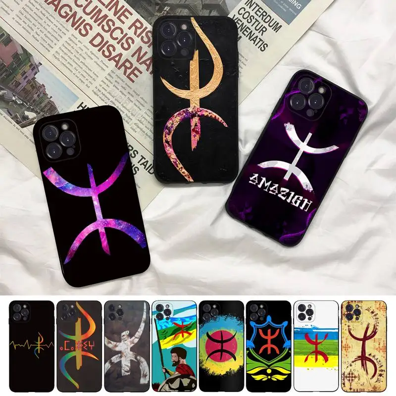 

Amazigh Berber Flag Phone Case For iPhone 8 7 6 6S Plus X SE 2020 XR XS 14 11 12 13 Mini Pro Max Mobile Case
