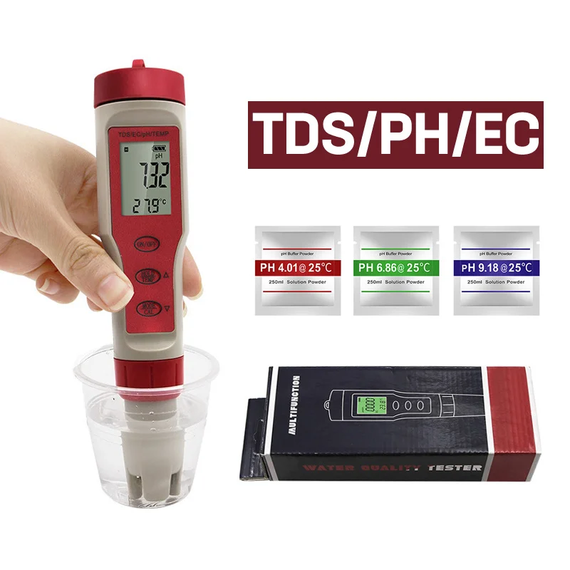 

3 in 1 TDS/PH/EC Professional Digital Water Tester Water Quality Monitor Tester Kit for Pools Drinking Water Test