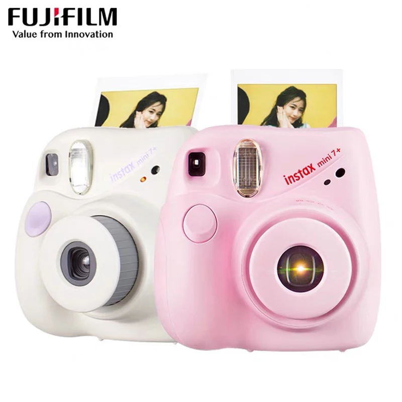 Оригинальная фотокамера Fujifilm Fuji Instax Mini 7 + мгновенная пленка розовая синяя задняя