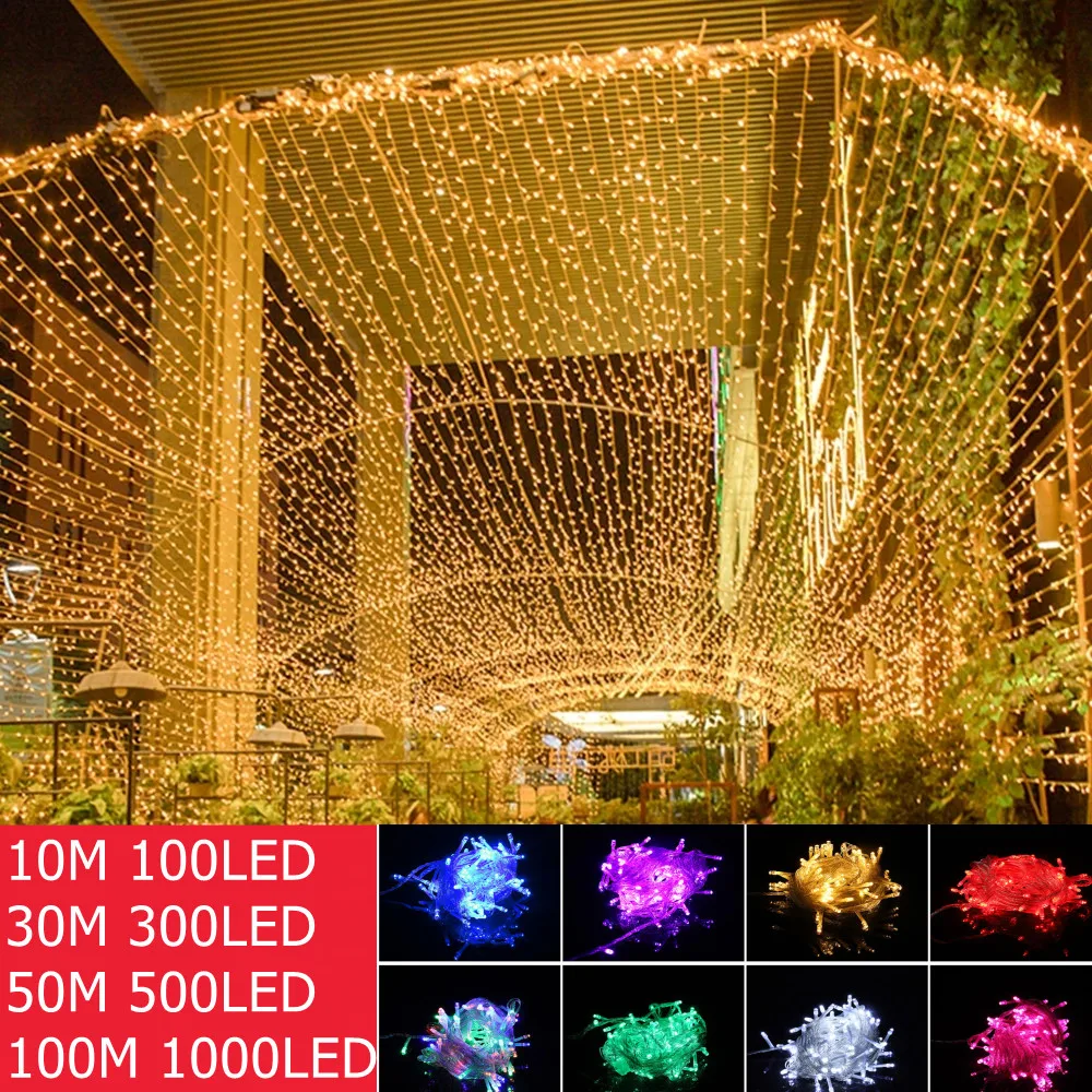 

10M Fairy Lights Led String Garland Christmas Light Waterproof For Tree Home Garden Wedding Party Outdoor Indoor Decoration
