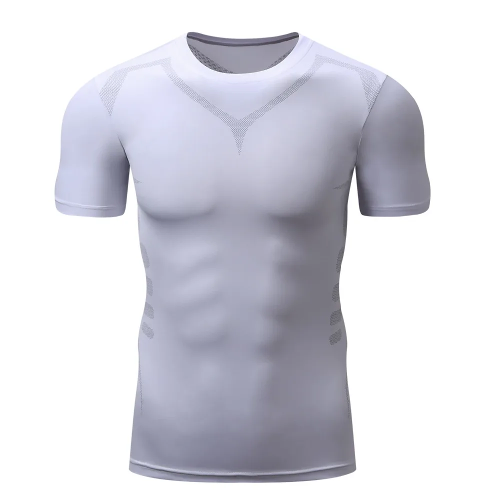 

Mens Compression Running Tight Tshirts Cool Male Breathable Basketball Soccer Fitness Quick Dry Sport Gym Training T-shirts