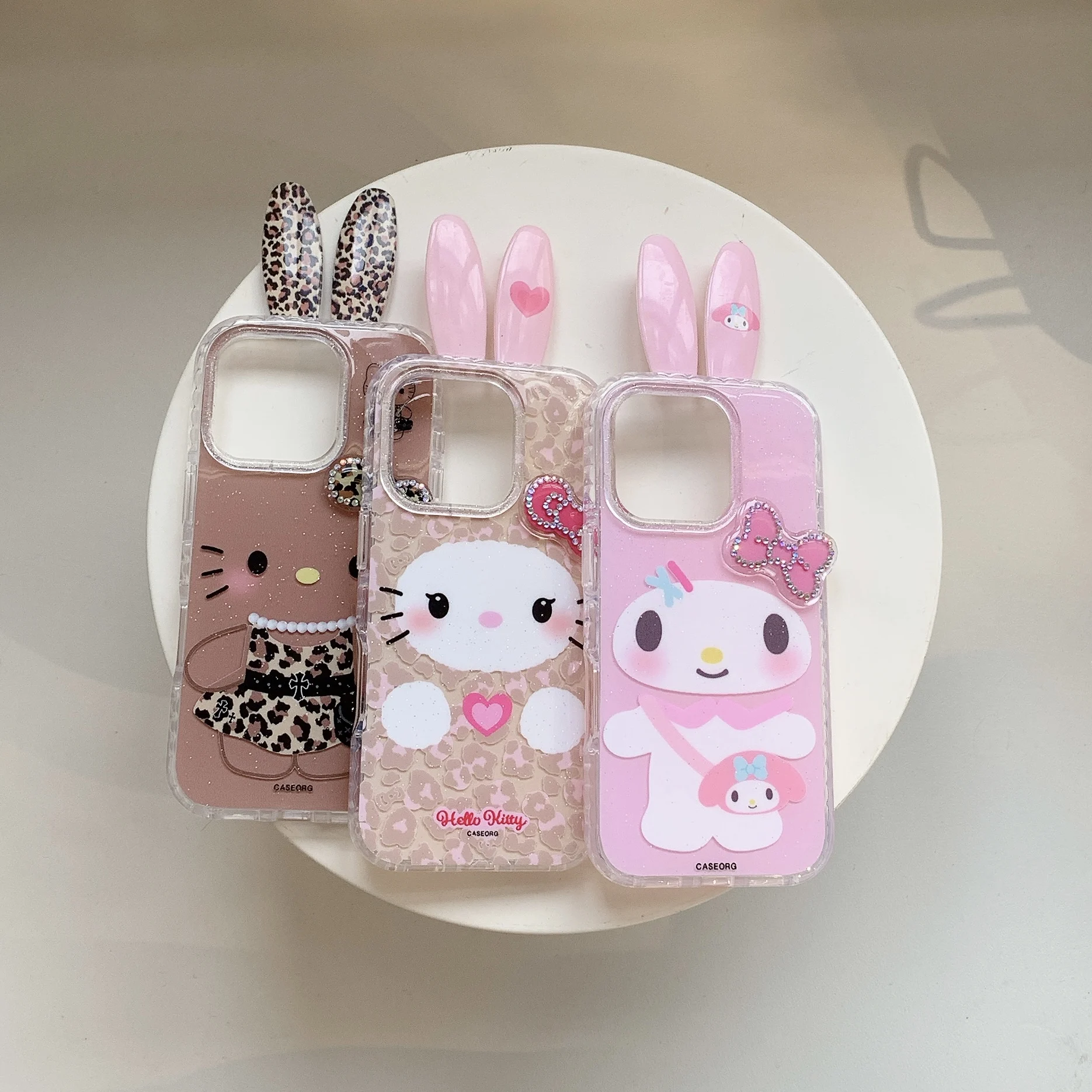 Super Cute Rabbit Ears Phone Case for iPhone 14 15 16 17 Pro Max - Birthday Gift Sanrio Hello Kitty Melody Design Latest Item