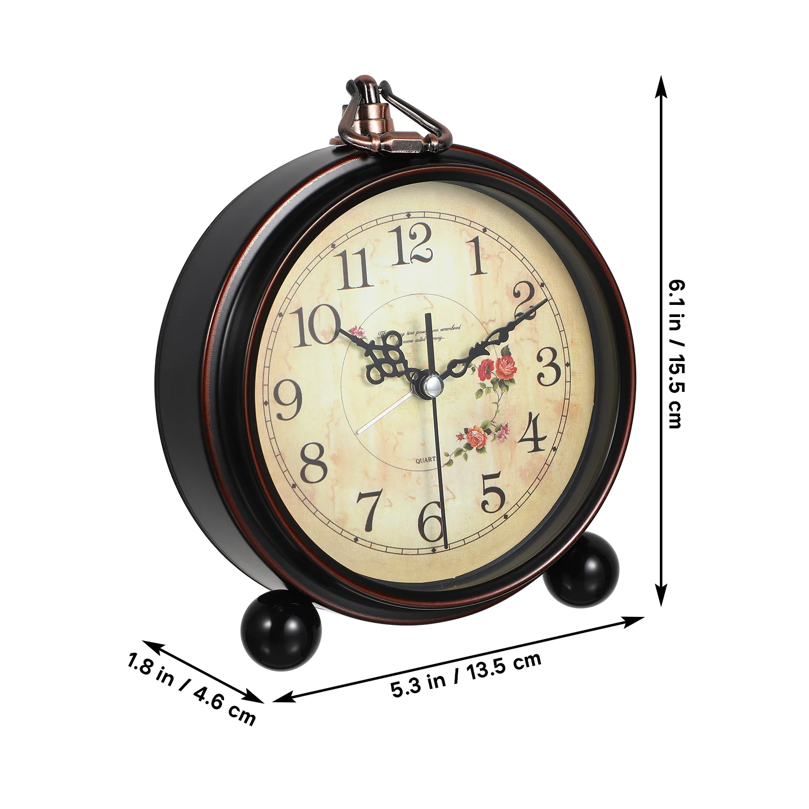 Vintage Style Desk Clock Table Clock Decorative Quiet Non-ti