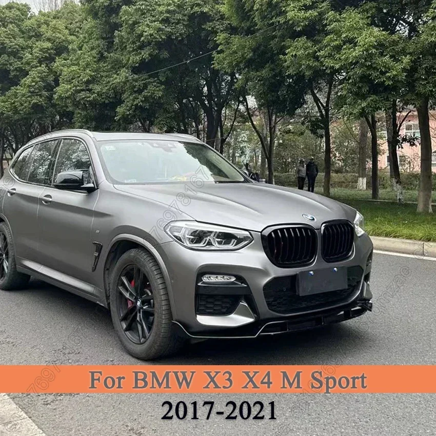 Фото 4 шт. для BMW X3 G01 и X4 G02 M40i M40d M-Pack M-Sport 2017-2021 передний бампер спойлер сплиттер диффузор Canard Lip Splitter №1
