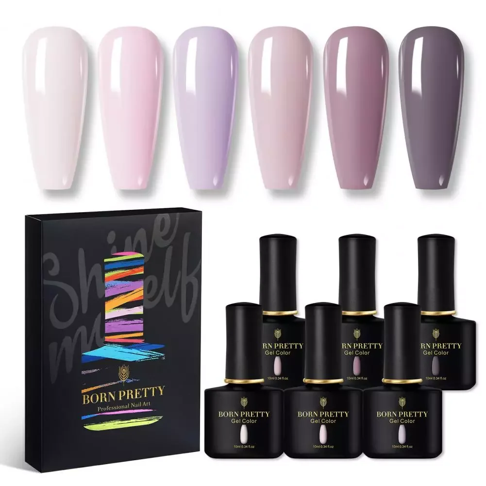 

NEW2023 Nail Polish Kit 6Pcs/Set Decorative Persistent Effect Mild 6 Colors Nail Gel Kit for Home
