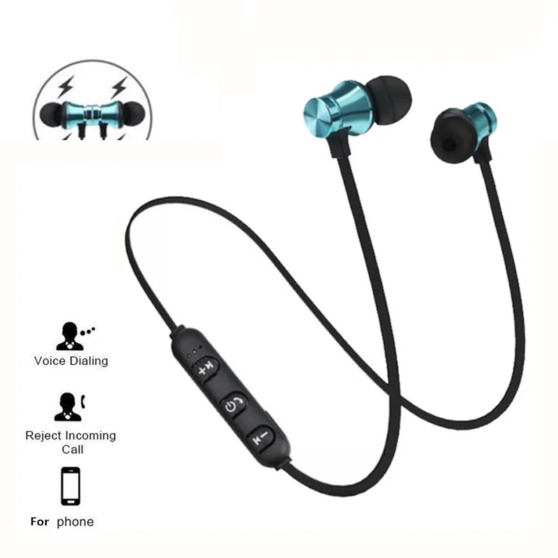 

Спортивные магнитные стереонаушники Bluetooth с HD микрофоном беспроводная Спортивная гарнитура наушники для Android IOS