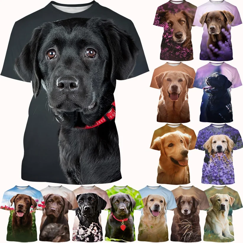 

Labrador Retriever 3D T-shirt Summer Fashion Pet dog Men Women Personality Casual Printed Short Sleeved shirt tops XXS~6XL